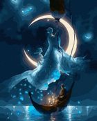 Twoje Hobby, malowanie po numerach, czarne płótno, Księżycowa