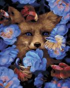 Twoje Hobby, malowanie po numerach, czarne płótno, Lis