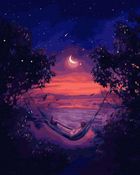 Twoje Hobby, malowanie po numerach, czarne płótno, Nocna