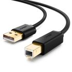 Ugreen, kabel USB 2.0 A/b do drukarki, 3m, pozłacany