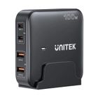 Unitek, ładowarka biurkowa, GAN 100W 2XUSB-A 2XUSB-C, czarna