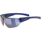 Uvex, Equate, okulary rowerowe, black-blue matt-mirror blue