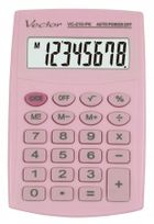 Vector, kalkulator kieszonkowy, 8-cyfrowy, KAV VC-210 PK, jasnoróżowy