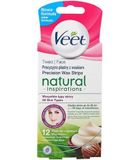 Veet, Natural Inspirations, precyzyjne plastry z woskiem do depilacji twarzy, 12 szt.