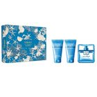 Versace, Eau Fraiche Pour Homme, zestaw: woda toaletowa, spray, 50 ml + żel pod prysznic, 50 ml + balsam po goleniu, 50 ml