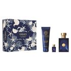 Versace, Pour Homme Dylan Blue, zestaw: woda toaletowa, spray, 100 ml + żel pod prysznic, 150 ml + miniatura wody toaletowej, 5 ml