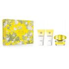 Versace, Yellow Diamond, zestaw: woda toaletowa, spray, 50 ml + żel pod prysznic, 50 ml + balsam do ciała, 50 ml