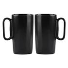 Vialli Design, dwa kubki ceramiczne z uszkiem, 330 ml, Fuori czarne