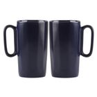Vialli Design, dwa kubki ceramiczne z uszkiem, 330 ml, Fuori granatowe