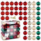 Vilde, bombki choinkowe, nietłukące, czerwone, zielone, szampańskie, 6 cm, 50 szt.