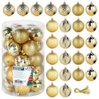 Vilde, bombki choinkowe, nietłukące, złote, 6 cm, 25 szt.