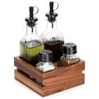 Vilde, butelki na oliwę i ocet, przyprawniki w stojaku, 5 elementów