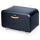 Vilde, chlebak metalowy, czarny, 35,5-21-23,5 cm