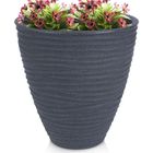 Vilde, doniczka ogrodowa plastikowa, szara okrągła, 39-41.5 cm