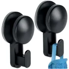 Vilde, haczyk wieszak na przyssawkę, czarny, 5,5 cm, 2 szt.