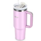 Vilde, kubek termiczny z uchwytem, stalowy, różowy, 1,2l