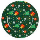 Vilde, podtalerz świąteczny dekoracyjny, zielony, choinki, 33 cm