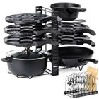 Vilde, stojak na garnki, patelnie i pokrywki, metalowy, czarny