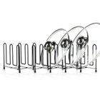 Vilde, stojak na pokrywki i talerze, rozkładany, metalowy, czarny, 8-74 cm