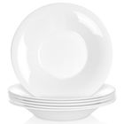 Vilde, talerze obiadowe głębokie, szklane, białe, 21,5 cm, 400 ml, 6 szt.