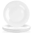 Vilde, talerze obiadowe, płytkie, szklane, białe, 25,5 cm, 6 szt.