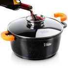 Vilde, Terruna Aroma, garnek ze szklaną pokrywką, granitowy, 24 cm, 4l