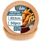 Vilde, wkład do frytkownicy beztłuszczowej, papierowy, okrągły, 23 cm, 50 szt.