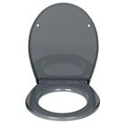 Wenko, deska sedesowa z odbojnikiem ściennym, szara, 37-44,5 cm