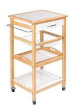 Wenko, Finja, wózek kuchenny na kółkach, drewno bambusowe, MDF