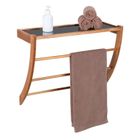 Wenko, Fondi, drewniana półka łazienkowa z drążkiem