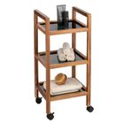 Wenko, Fondi, mobilny regał z drewna akacji, 3 poziomy, 76,5 cm