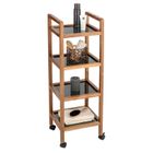 Wenko, Fondi, mobilny regał z drewna akacji, 4 poziomy, 101,5 cm