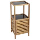 Wenko, Fondi, regał łazienkowy słupek z drewna akacji, 86 cm