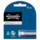 Wilkinson, Essentials 3 Hybrid, wkład z trzema ostrzami i paskiem nawilżającym, 4 szt.