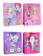 W&K, torebka prezentowa 3D, brokatowa, rozmiar L, 1 szt.