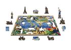 Wooden.City, Zwierzęta świata, mapa, drewniane puzzle z figurkami, 1010 elementów