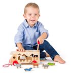 Woodyland, ciężarówka do ciągnięcia, sorter, zwierzęta, 29-18-14 cm