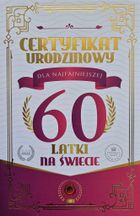 Yeku, karnet, Certyfikat Urodzinowy, 60 urodziny damskie