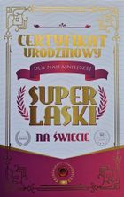 YEKU, karnet Certyfikat Urodzinowy Super Laski