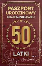 YEKU, karnet urodziny 50 Nowy paszport, damskie