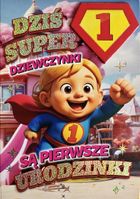 YEKU, karnet, Urodziny roczek dziewczynka, Superbohater