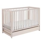 Yoonco, Timio, łóżeczko dziecięce z szufladą i barierką, beż, 120-60 cm