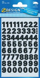 Z-Design, naklejki czarne cyfry (38 pkt./95 mm), wodoodporne
