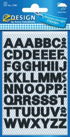 Z-Design, naklejki czarne litery (38 pkt./95 mm), wodoodporne