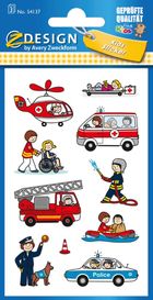 Z-Design, naklejki papierowe, strażak, policjant