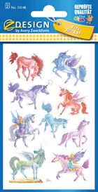 Z-Design, naklejki papierowe, tłoczone, jednorożce