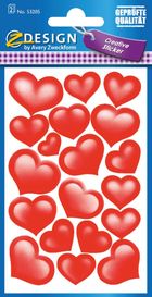 Z-Design, naklejki, serca, błyszczący papier