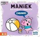 Zabawki. Maniek koloruje i nakleja