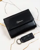 Zestaw: Portfel, Brelok, czarny, skórzany, RFID, Peterson