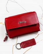 Zestaw: Portfel, Brelok, czerwony, skórzany, RFID, Peterson